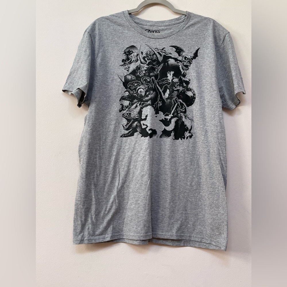 Legend of Zelda Ocarina Gray Black T-Shirt